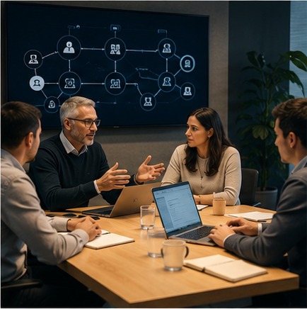 Team integrating AI into business operations